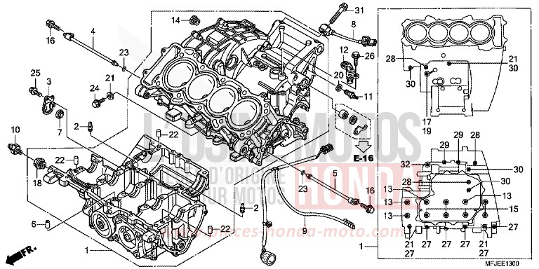 CARTER MOTEUR de CBR600RR ABS VICTORY RED (R334) 2012